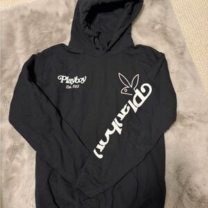 PLAYBOY Black Hoodie with White Logo
